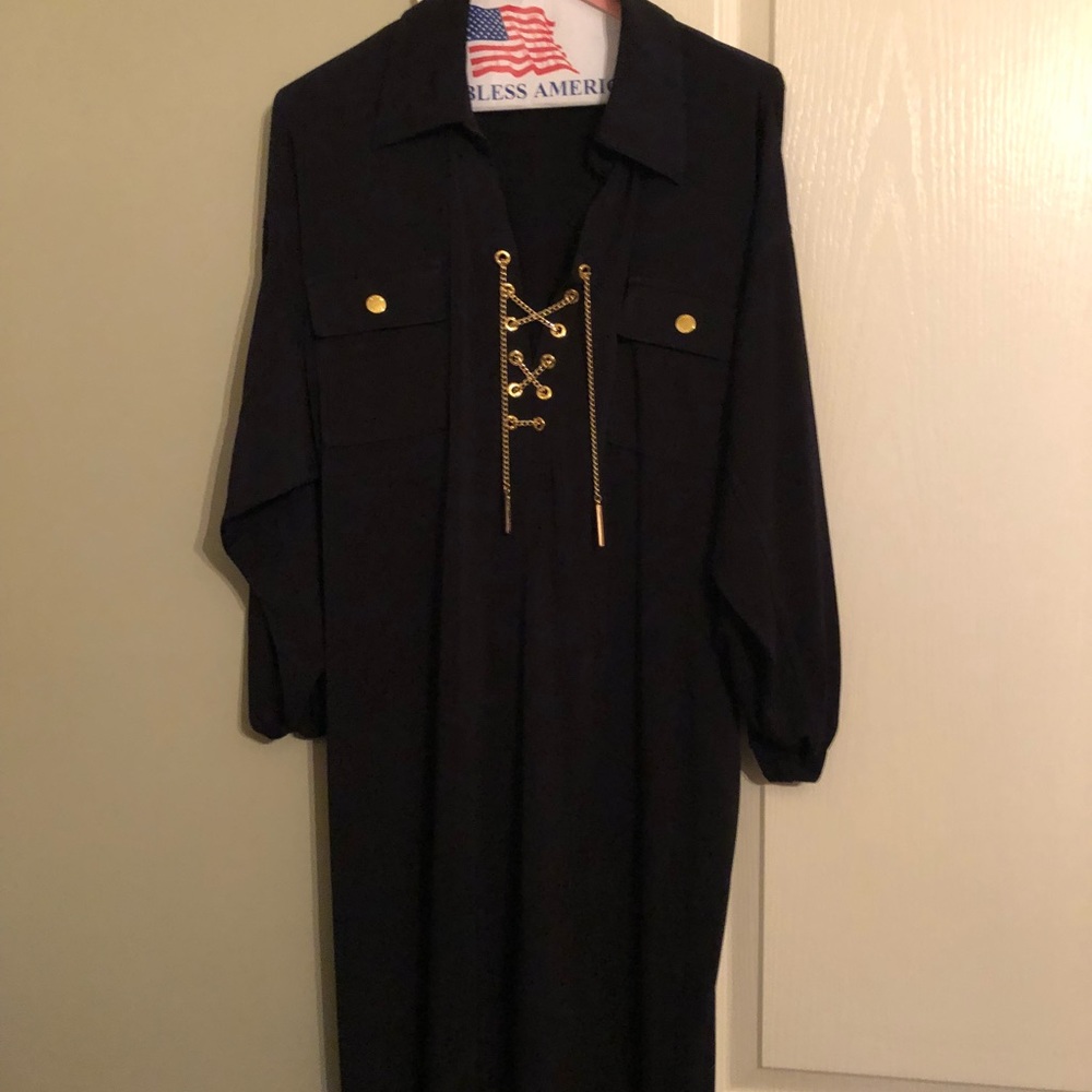 Navy shirt dress